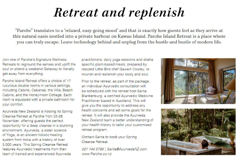 Ayurveda Spring Cleanse Retreat in Junction Magazine Ayurveda New Zealand