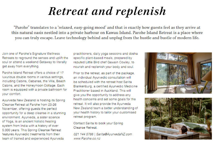 Ayurveda Spring Cleanse Retreat in Junction Magazine